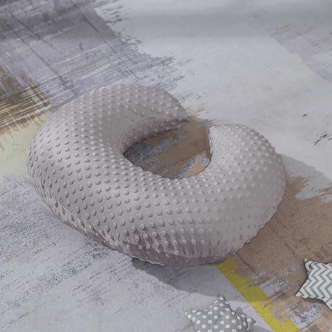 Nursing Pillow and Positioner for Breastfeeding, Ultra Soft Baby Breastfeeding Pillows for More Support for Mom and Baby, with Premium Removable Cover (Rose Gray)