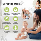 6-Pack Cotton Baby Washcloths for Newborn - Organic Cotton Muslin Soft Wash Cloths for Babies, Infant, Kids, Toddler Towels for Boy, Girl, Super Absorbent Face Cloths, Scratch-Free Baby Rags (Fleur)