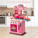 Kids Kitchen Playset-53pcs Cooking Stove,Paly Sink,Oven,Kitchen Toys with Realistic Lights&Sounds，Pretend Play Toys,Kitchen Toys for Toddlers 1 2 3 (Pink)