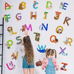 ABC Educational Wall Stickers for Kids - Animal Alphabet Wall Decals by Lipastick - Peel and Stick Letters for Boys and Girls Bedroom, Baby Room, Nursery Decor - Removable Wall Art