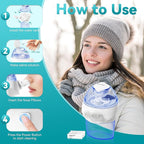 Advanced Nasal Irrigation System, Rechargeable Sinus Rinse Kit with 1 Nose Cleaner and 15 Salt Packets, Self-Cleaning Nasal Irrigator, Safety-Protection for Congestion Relief & Nasal Rinse