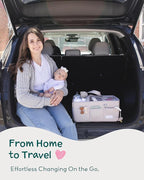 Lily Miles Baby Diaper Caddy Organizer, Quilted Nursery Storage Organizer for Newborn Essentials and Diaper Changing Station, Gift for Baby Shower and Registry Must-Have (Soft Sand)