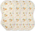 4 Pack Muslin Burp Cloths Shiba Dogs Party Beige Cotton Baby Burp Cloths Ultra Absorbent Soft Thick Burping Cloth for Newborn Baby Boys Girls 22x11 Inch
