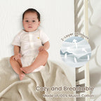 david's kids Muslin Crib Sheets for Boys Girls, 2 Pack 100% Cotton Soft Breathable Fitted Baby Sheet Set, 28x52 Inch Fits Standard Crib and Toddler Mattresses, Snow White & English Rose