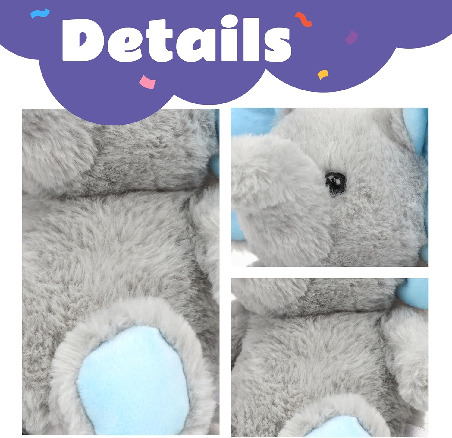 Cuteoy Talking Elephant Repeat What You Say Musical Stuffed Animal Shaking Singing Plush Toy Electric Interactive Animated Plushies Gifts for Kids Girls Boys