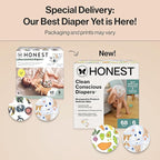 The Honest Company Clean Conscious Diapers for Delicate Skin | Up to 100% Leakproof | Hypoallergenic, Fragrance Free | Gender Neutral | Super Club Box, Size 6 (35+ lbs), 68 Count (Prints May Vary)