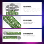 Sanwuta Fake Microphone Prop Sparkly Bling Rhinestones Plastic Play Microphone Pretend Glitter Bedazzled Mic for Cosplay Party Costume(Light Green)