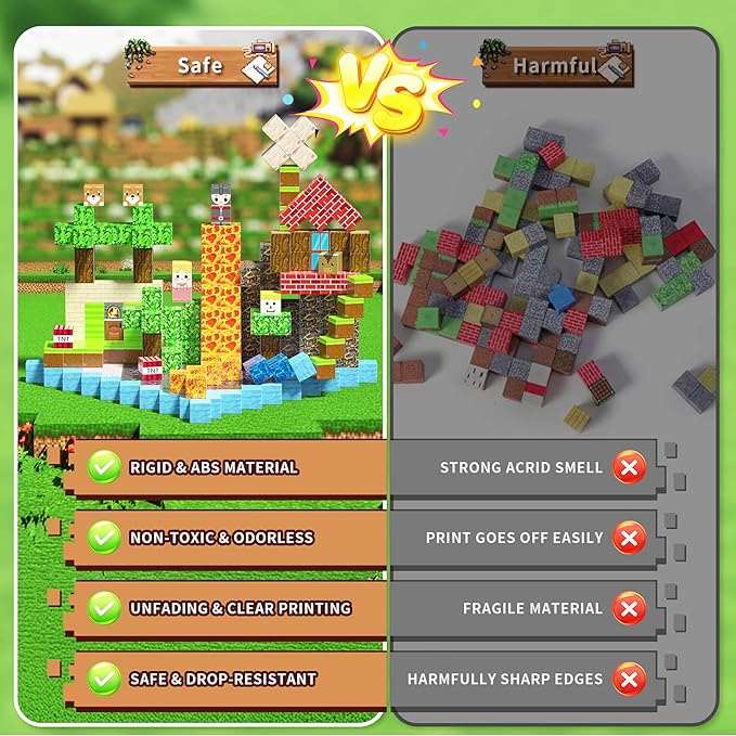 Magnetic Blocks, Magnetic Building Blocks, 3D Construction Build Toys, STEM Sensory Magnet Cubes (Multicolor-200PCS)