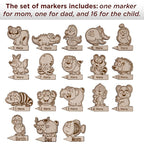 Personalized Wooden Markers Animals for Kids Ruler Growth Chart Safari.
