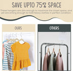 50 Premium Kids Velvet Hangers - 14" Non-Slip Clothes Hangers for Kids & Preteens - Ultra Slim, Space-Saving, Strong & Durable Hangers with 360° Swivel Hook - Ivory