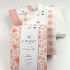 HonestBaby Unisex-Baby Fitted Crib Sheets Set Standard Mattress, 100% Organic Cotton Baby Boys, Girls, Neutral, 1 Pack - Strawberry Pink Floral, One Size