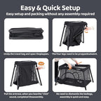 Pamo Babe Travel Crib Lightweight Playpen Baby Playard with Bassinet Portable Mini Playard