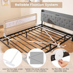 HONEY JOY Bed Rail for Toddlers, 59-in Extra Long, Portable Safety Guardrail w/Double Safety Child Lock, Foldable Baby Bed Rail Guard, Fit King & Queen Full Twin Size Bed Mattress (2 Pack, Beige)