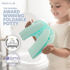 Jool Baby Folding Travel Potty Training Seat for Toddlers, Fits Round & Oval Toilets, Non-Slip Suction Cups, Includes Free Travel Bag (Aqua)
