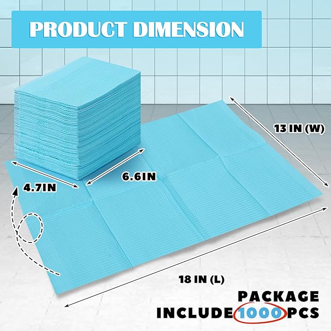 Mixweer 1000 Pcs Baby Disposable Changing Pads Quick Absorb Diaper Changing Table Pads Sanitary Liners Soft Waterproof for Baby Child Adult Pets Travel Change Stations(Blue)