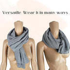 Peekaboo Knit Breathable Nursing Cover Up For Breastfeeding - Soft Organic Cotton & Cashmere Breast Feeding Covers For Women - Privacy Feature - Includes Mesh Laundry Bag (Grey)