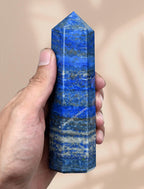 Amazing Gemstone Large Lapis Lazuli Crystal Towers ~ Natural Healing Crystal Point Obelisk for Reiki Healing and Crystal Grid (5.5 to 6 INCH)