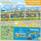 3 Sets Sticker Books for Toddlers 2-4 Years, Reusable Stickers Books for Toddlers 1-3, Travel Toys for Kids 1-3, Airplane Travel Essentials for Kids