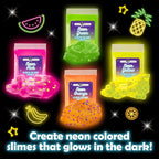 Original Stationery Tropical Glow in The Dark Slime Kit - Multicolor - for Girls & Boys Ages 7 Years and Up - Includes Glow Powder, Foam Beads & Glitter for Neon, Crunchy & Jelly Cube Slimes