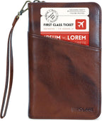 Polare Full Grain Leather Passport Holder Cover Case for Men and Women RFID Blocking Family Travel Wallet Holds 6 Passports