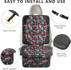 Car Seat Protector for Child Car Seat, 2 Pack Baby Car Seat Covers with Mesh Pockets & Non-Slip Backing 600D Durable Seat Protector Under Baby Car Seat for Car Back Seat (Red Leaves, Large)