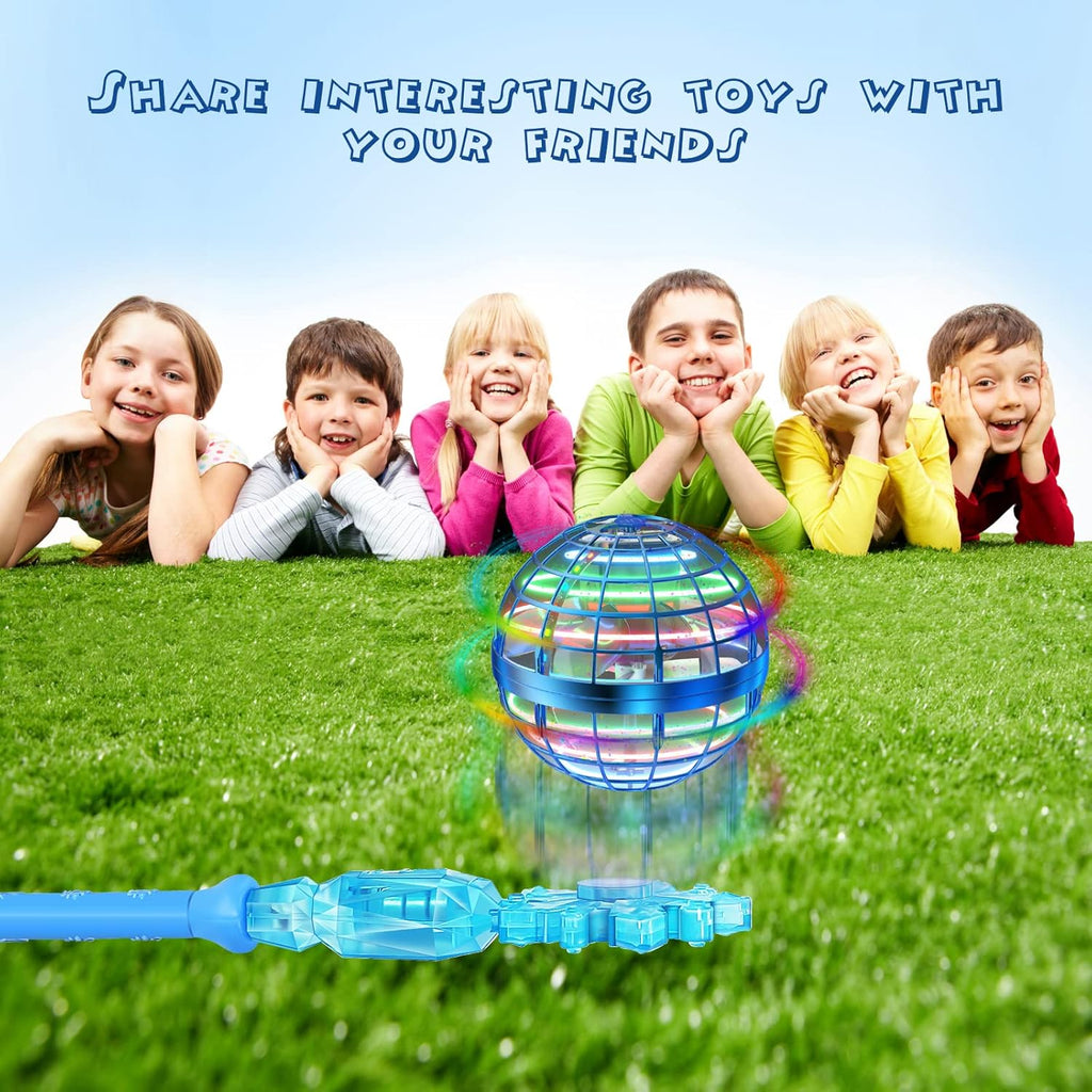 AMERFIST Magic Wand for Flying Orb Ball Cosmic Globe Galantic Fidget Spinner Toy with Infrared Sensor Gifts for Kids Adult - Two Modes-Built-in LED Lights