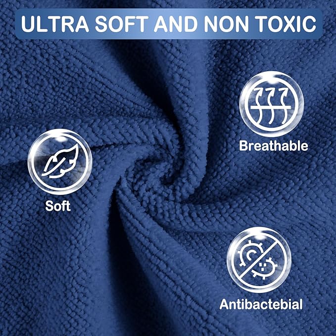 softan Baby Washcloths, 24Pack Baby Wash Cloths Extra Soft & Ultra Absorbent, Baby Towels Face Towel Unisex for Boys Girls Face & Body, Washclothes Gentle on Sensitive Skin, 9''x 9''Blue Planet