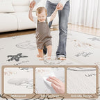 79x71 Foldable Play Mat for Baby, Extra Large Foam Play Mat Tummy Time and Crawling Mat, Waterproof & Anti-Slip Reversible Portable Baby Floor Mat for Infant, Toddler
