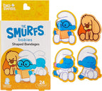 BioSwiss Bandages, The Smurfs Baby Smurf Shaped Self Adhesive Bandage, Latex Free Sterile Wound Care, Fun First Aid Kit Supplies for Kids and Adults, 24 Count Box