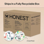 The Honest Company Clean Conscious Diapers for Delicate Skin | Up to 100% Leakproof | Hypoallergenic, Fragrance Free | Gender Neutral | Super Club Box, Size 2 (12-18 lbs), 124 Count (Prints May Vary)