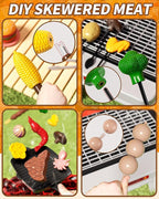 60pcs Kids Play Kitchen Toys for Kids, Outdoor BBQ Grill Playset with Smoke Sound & Light, Play Toy Grill Set for Toddlers Boys Girls 3 4 5 6 7 8