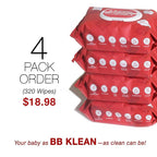 B.B. Klean Flushable Baby Wipes | Hypoallergenic | Sensitive Skin | Thick & Absorbent | Durable | Unscented | 99.9% Water | Eco-Friendly | 80 Wipes Inside (4)