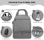 Pump Bag for Spectra S1 S2, Wearable Breast Pump Bags with Ice Pack, Pumping Bag with Waterproof Mat for Pump Accessories, Insulated Bottle Bags for Work Travel and Family (Grey)