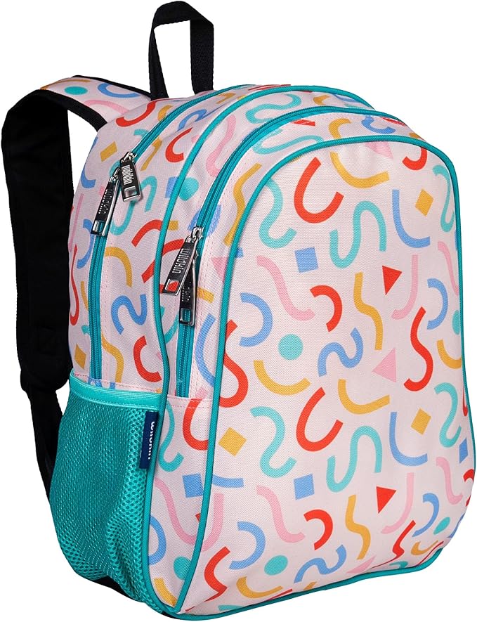 Wildkin 15-inch Kids Backpack – Durable, Padded, Adjustable for School & Travel - Confetti Peach