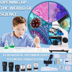 Microscope for Adults 40x-2000x Compound Microscope with Dual LED Illumination for School, Home, Lab, Beginners