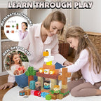 Magnetic Blocks Toy Building Set for Kids 3+, Light Up Magnetic Building Blocks, 3D Construction Build Toys STEM Sensory Magnet Cubes Christmas Birthday Present