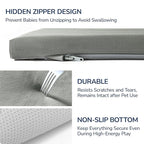 Baby Play Mat for Floor,1.3'' Thick Memory Foam Play Mat,50''x50'' Tummy Time Mat with PU Leather,Cushioned & Waterproof Playpen Mats,Non Slip Crawling Padded for Toddlers,Infants,Kids