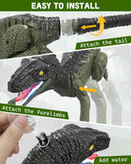 Eulogia RC Dinosaur Car for Kids, Walking Dinosaur Toy with 2-in-1 Remote, Gesture-Sensing & Remote Control Dino Car with Light, Spray, Roaring Sound, Robot Dino Pet Toys Gift for Boys Girls