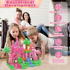 Magnetic Blocks - 100PCS Magnetic Building Block Cubes, Magnet Blocks Transparent Castle Princess Toy Building Sets for Kids, STEM Stacking Magnets Toys, Easter Birthday Gift for Boys Girls Age 4-8