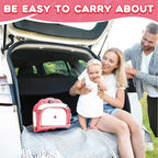 Baby Bathtub,Collapsible Baby Bath Tub with Thermometer & Soft Floating Cushion,Portable Travel Baby Bathtubs for Newborns to Toddlers 0-36 Months(Bear Pink)