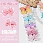 CÉLLOT Hair Clips for Girls - 20PCS Fully Lined Hair Bows Alligator Clips for Toddlers, Kids, Infants, and Babies
