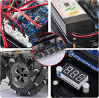 Omni-directinal Mecanum Wheels Robotic Car Kit for Arduino Mega2560 Metal Chassis DC Motor DIY STEM Remote Controlled Educational Mechanical DIY Coding for Teens Adult