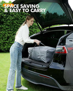 Foldable Baby Playpen with Non-Removable Thick Mat, Extra Large Collapsible Play Yard for Babies & Toddlers, Portable Travel Playpen with Gate, Safe Activity Center (51"×51" Grey)