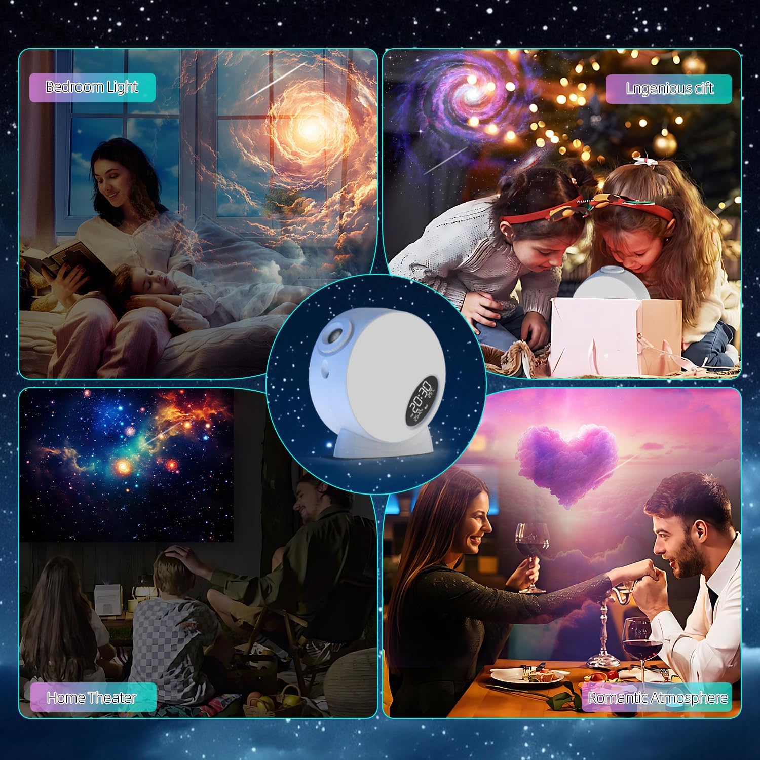 Galaxy Projector,Flevo Star Projector,Bedroom Night Light for Kids,Home Planetarium with Remote Control,13 Film Discs 4K HD,for Kids Bedroom Ceiling Home Living Room Decor Birthday Gifts