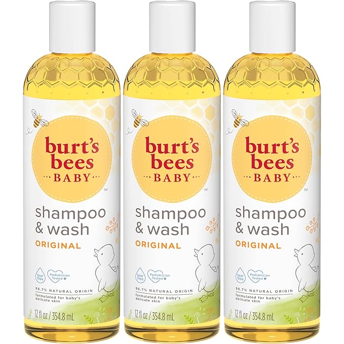 Burt's Bees Baby Shampoo & Wash, Tear Free Soap, Baby Care, Original,12 Ounce (Pack of 3)
