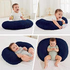 Nursing Pillow for Bottle and Breastfeeding, Ergonomic Comfort Nursing Essentials for Mom and Baby, Feeding Support Pillow with Removable Cover, Easier and Healthier Nursing (Dark Blue)