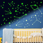 Glow in The Dark Stars for Ceiling, Luminous Wall Sticker, Kids Bedroom Wall Decal, Sticky Fluorescence Star, Gift for Boys and Girls (Green)