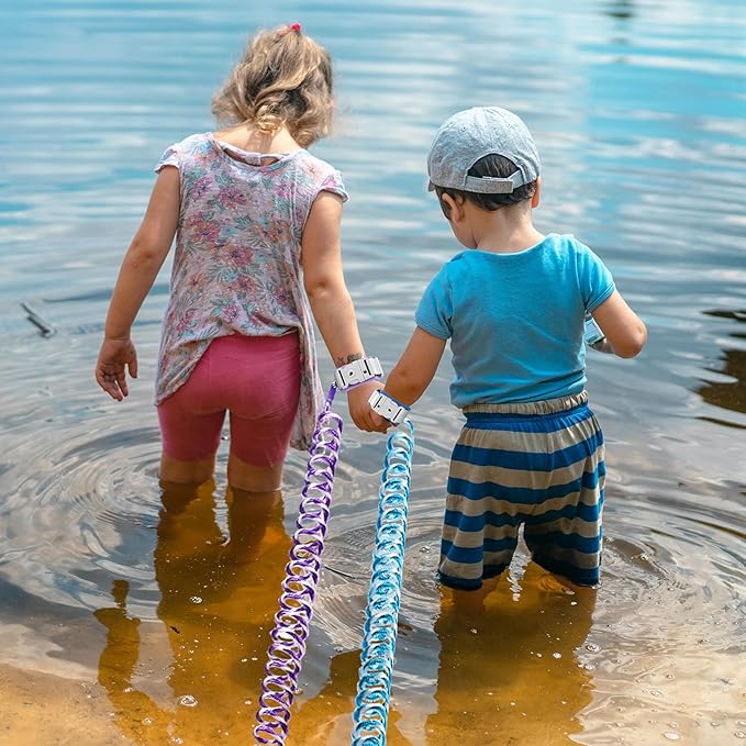 Accmor Toddler Leash with Key Lock, 2 in 1 Upgraded Anti Lost Wrist Link, 2 Packs Reflective Baby Leash with 360 Degree Rotating Connector and Adjustable Bracelet for Boys Girls Outdoor Travel, 6.56ft