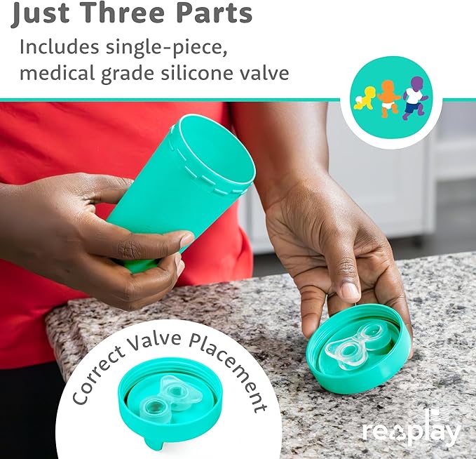 Re-Play Sippy Cups for Toddlers - 10 Oz. Reusable Spill Proof Cups for Kids, Dishwasher/Microwave Safe - Made in USA - Set of 4-3.13" x 6.25" - Space