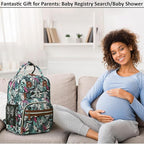 Diaper Bag Backpack Tote for Women Large Capacity, Baby Bag with Insulated Pockets Multifunctional Diaper Bags For Baby Girl Boy Waterproof Baby Bags For Boys Girls Mama Maternity Bag Colorful Leaves